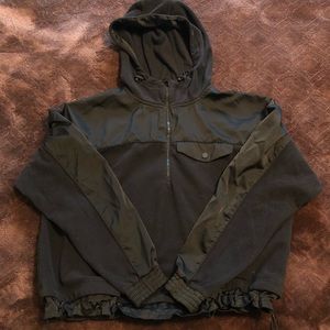 Athleta Black Fleece Quarter Zip Hoodie Size XS